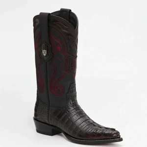 Black Cherry Caiman Tail Western Boots J-Toe
