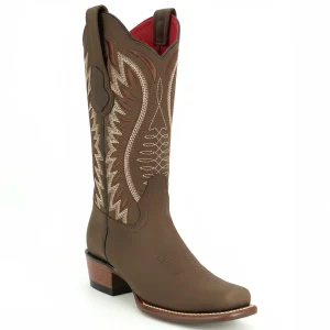 Women's Brown Semi Square Toe Cowboy Boots