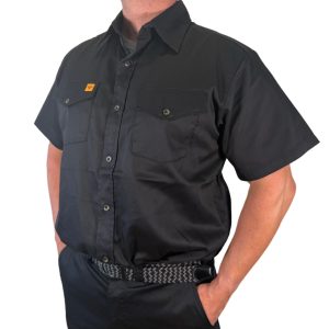 Chemise de travail à manches courtes non extensible bouton régulier