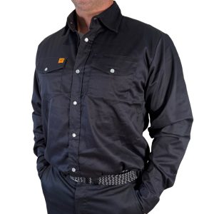 Chemise de travail à manches longues non extensible bouton Pression