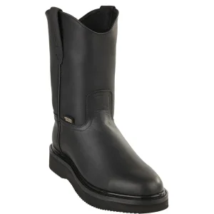 Men's Pull On Black Work Boots Soft Toe H50 Grasso