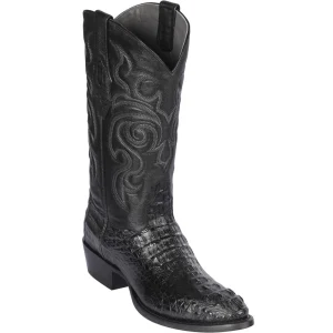 Black Hornback Caiman Western Boots Round Toe