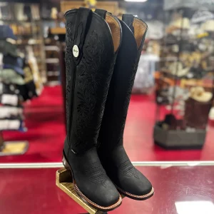 Valencia Crazy Black Square Toe Cowgirl Boots