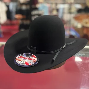6x Black Open Crown Cowboy Hat