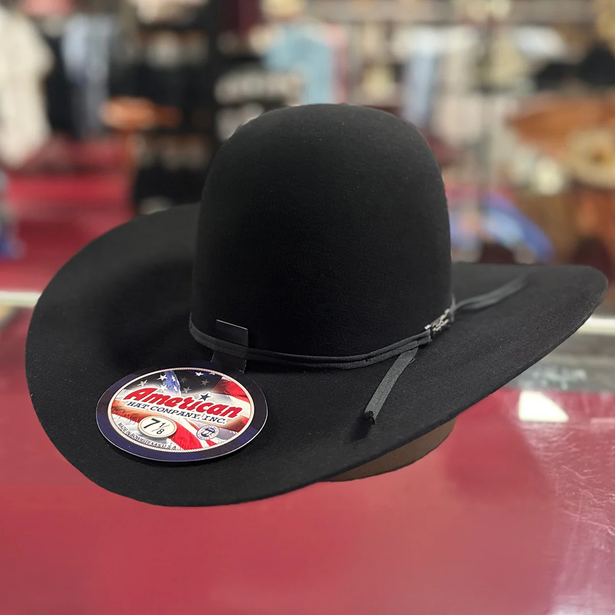 6x Black Open Crown Cowboy Hat
