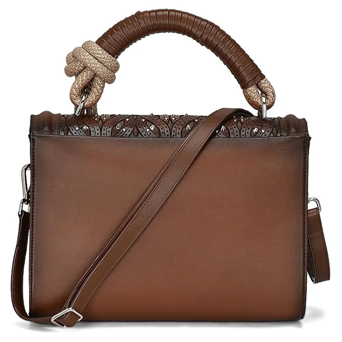 Brown Crystal Woven Bag – Image 2