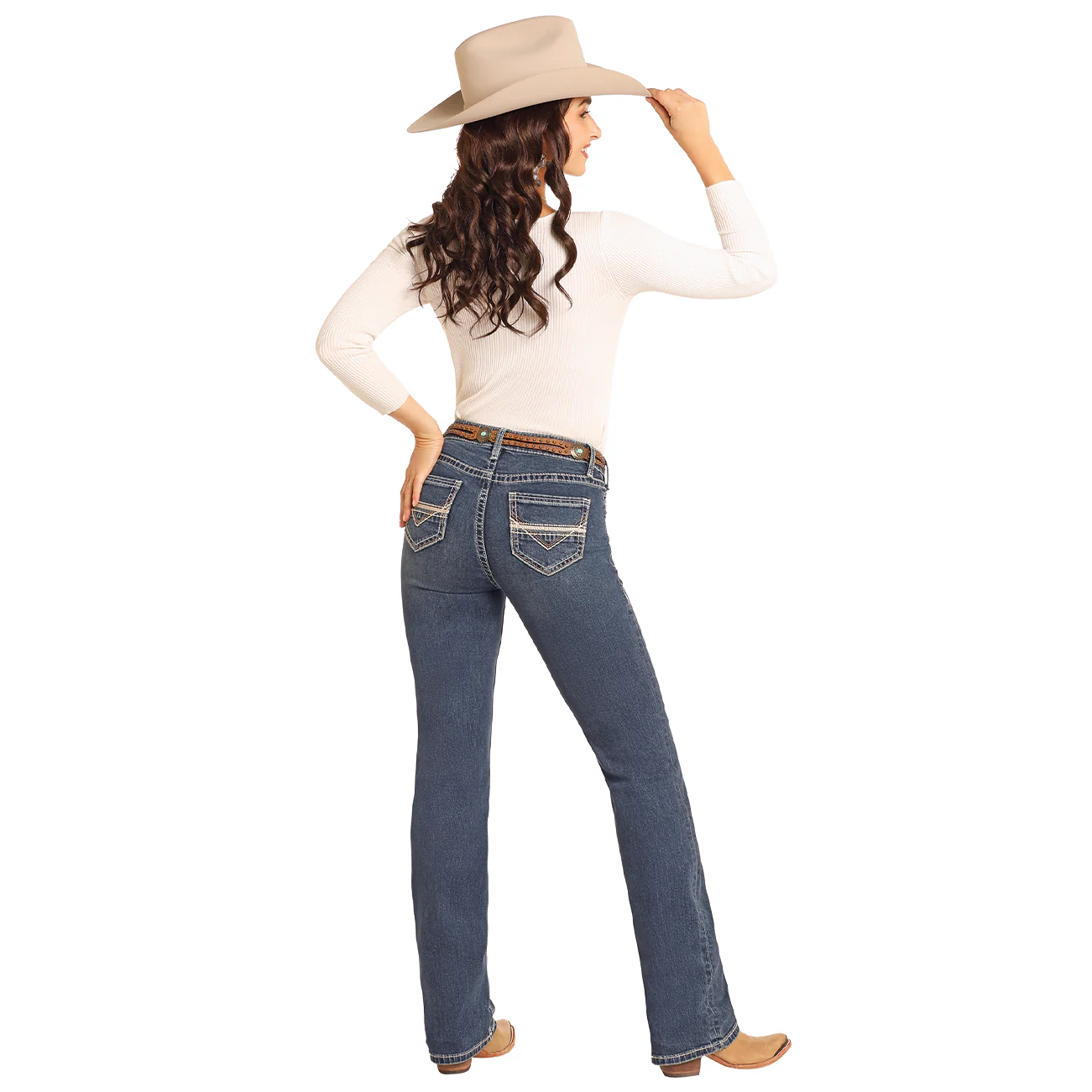 Mid Rise Ladies Bootcut Cowgirl Jeans – Image 3