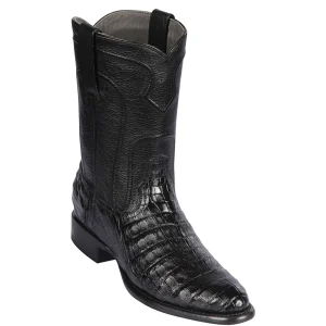 Black Caiman Belly Roper Boots