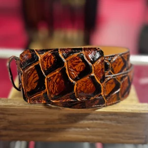 Brown Pirarucu Fish Print Belt