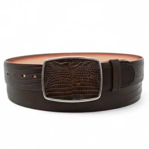 Burnished Brown Lizard Belt