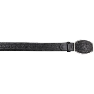 Casual Mens Black Ostrich Belt