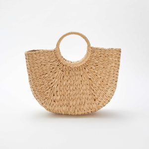 Cabas en paille avec anse BEIGE