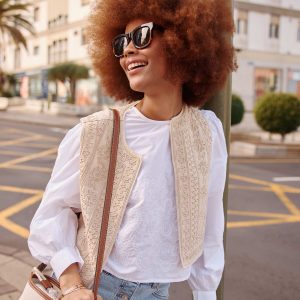 Blouse en voile de coton BLANC