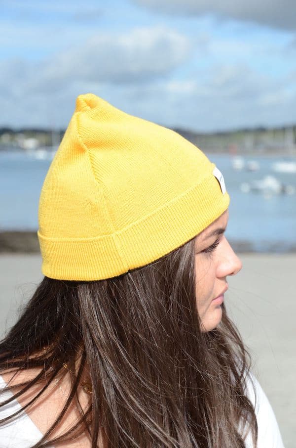 ABBY – Bonnet Mixte – 100% Mérinos – Jaune – Image 2