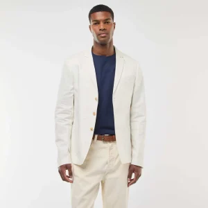 Veste de costume slim en lin mélangé BLANC