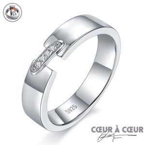 Alliance Mariage Couple Argent