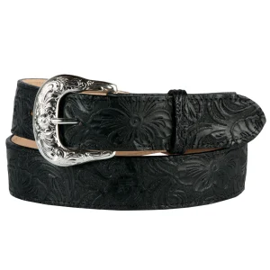 Women's Tooled Print Black Belts