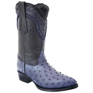 Blue Ostrich Cowboy Boots J-Toe