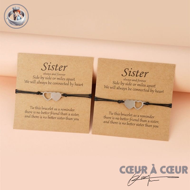 Bracelet Double Coeur Sisters – Image 7