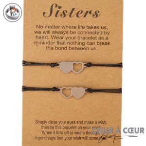Bracelet Double Coeur Sisters