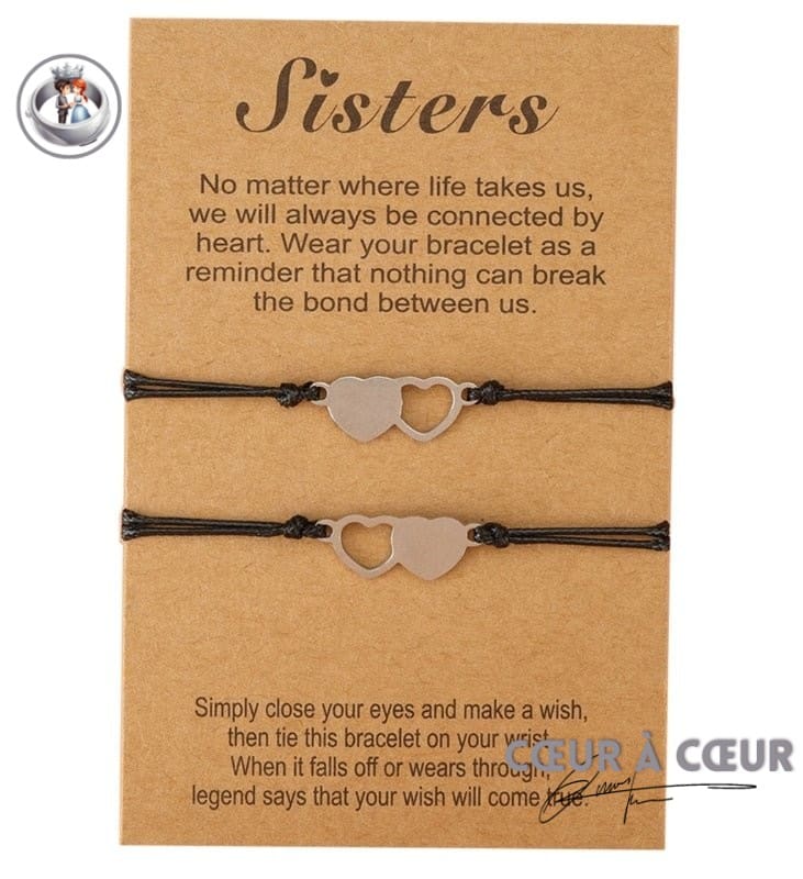 Bracelet Double Coeur Sisters