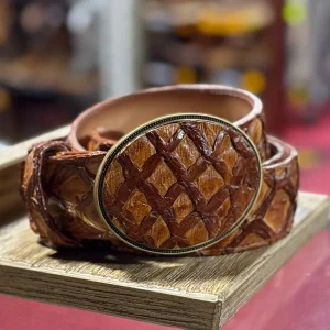 Cognac Pirarucu Belt