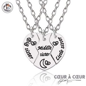 Collier Coeur Séparable en 3