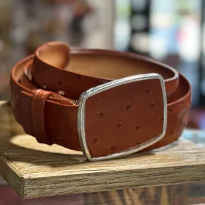 Cognac Ostrich Belt