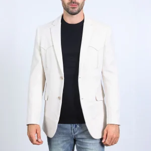 Men's Off-White Double Button Blazer